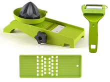 Lade das Bild in den Galerie-Viewer, Deutsches TNS Küchen-Set – Hobel und Schäler in Kiwi-Grün und Orange